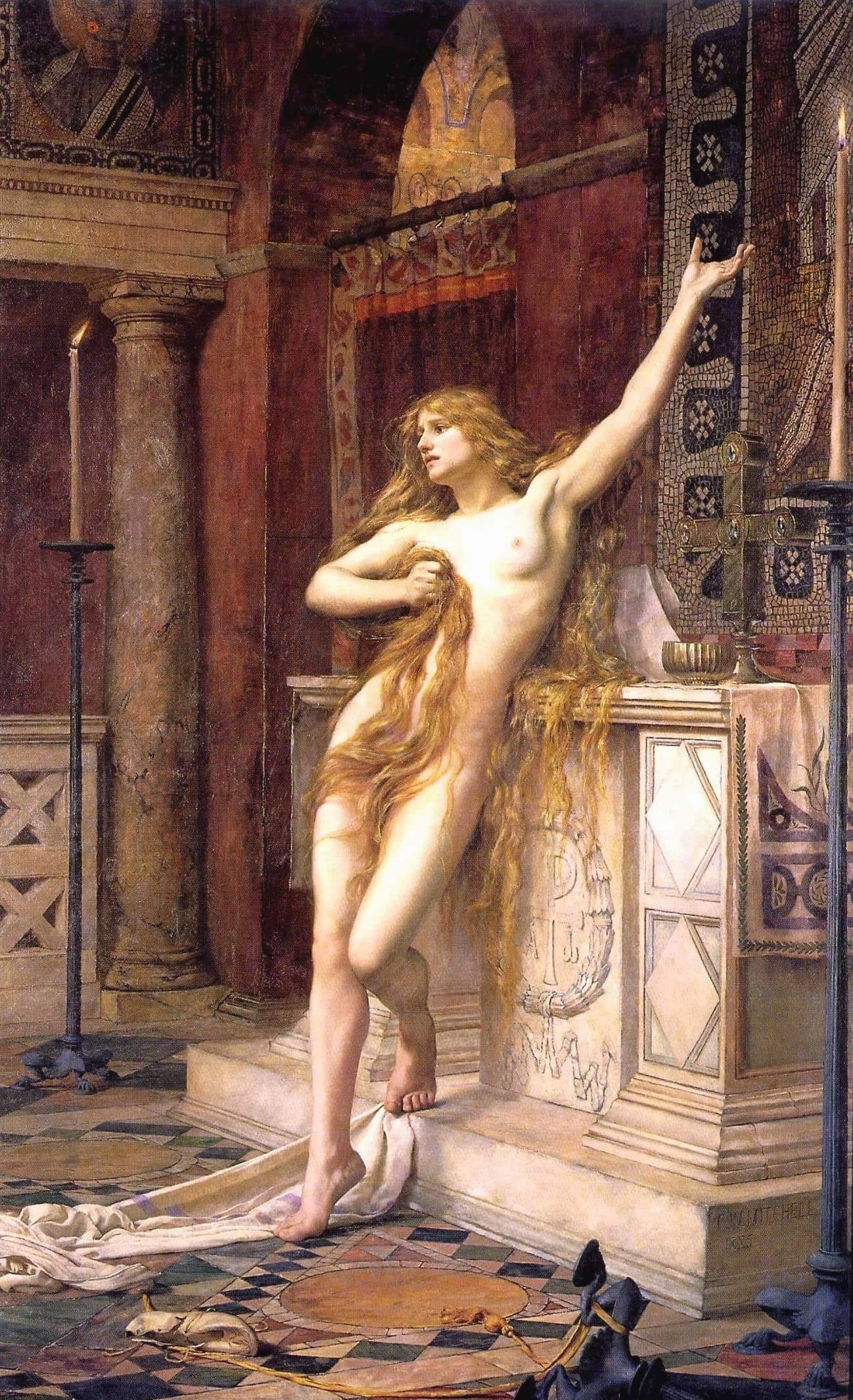 Dipinto ottocentesco di Charles William Mitchell che raffigura la filosofa Ipazia di Alessandria