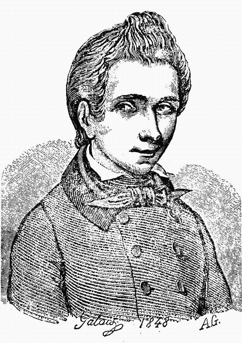 Ritratto di Évariste Galois, matematico francese, in un disegno d'epoca