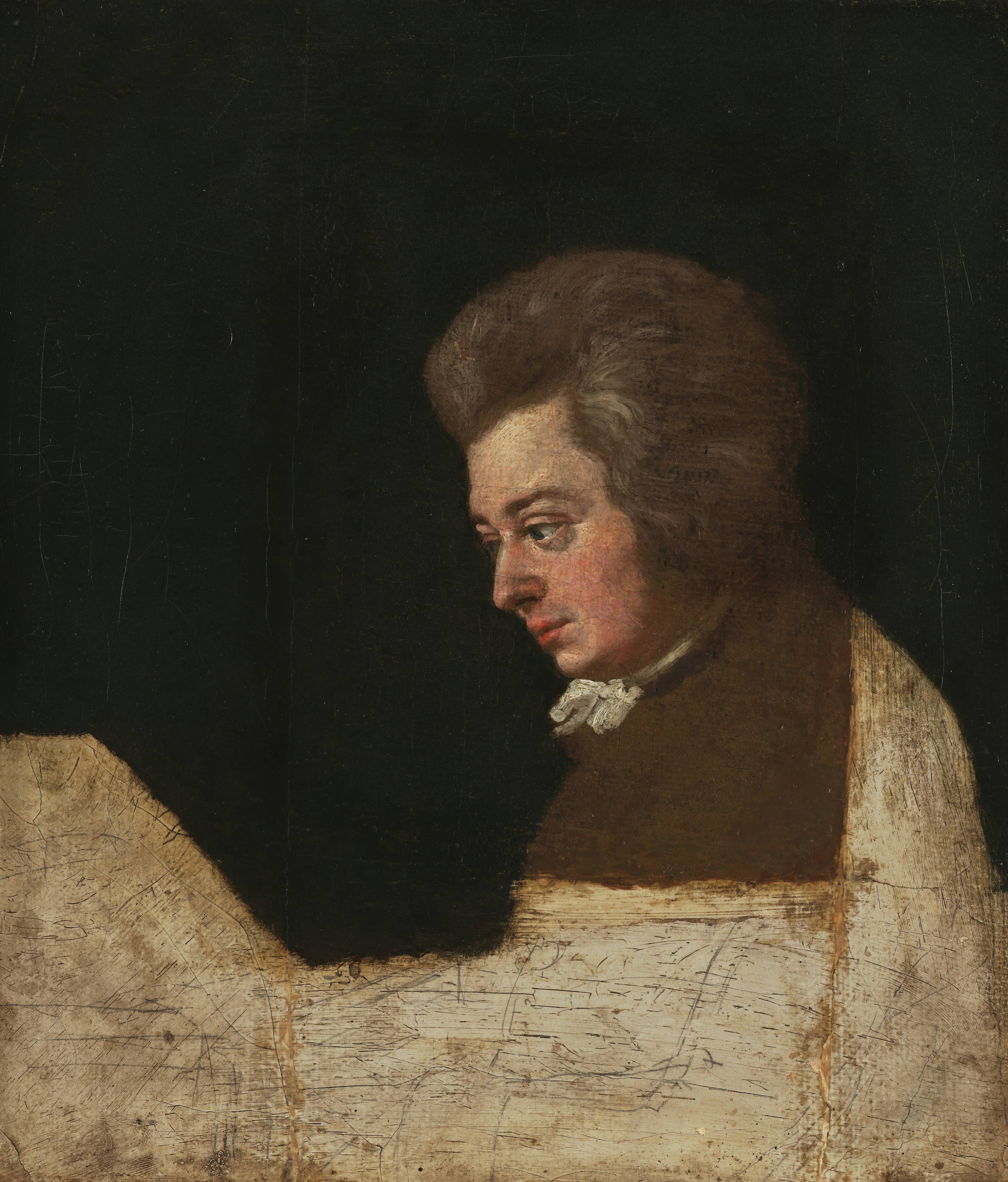 Ritratto incompiuto di Wolfgang Amadeus Mozart dipinto da Joseph Lange