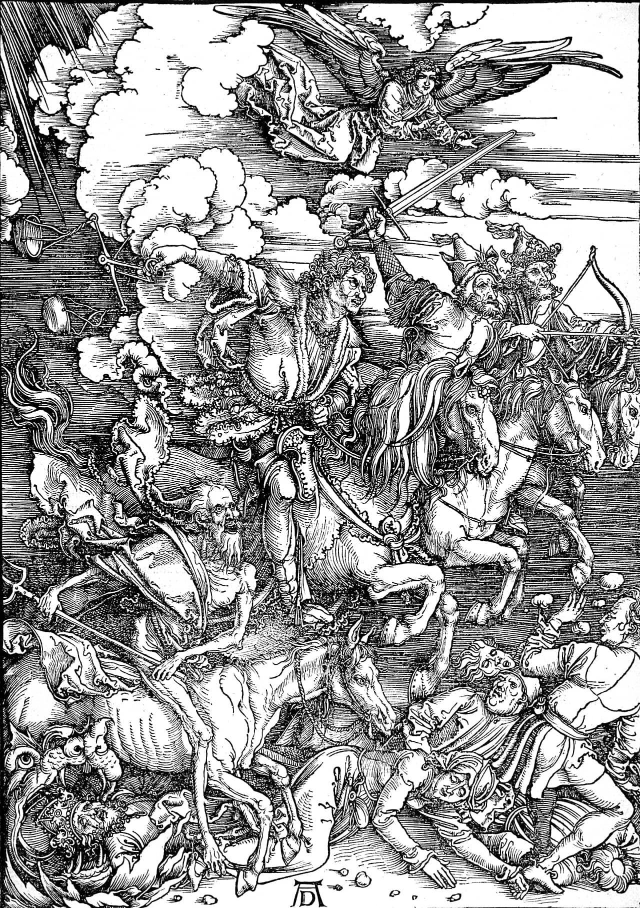 Xilografia dei Quattro Cavalieri dell'Apocalisse di Albrecht Dürer, 1498